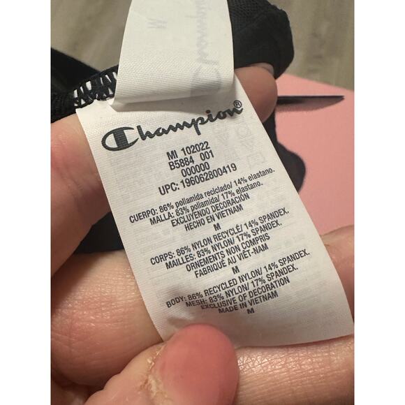 Champion Women's Medium Moisture Wick Black Soft Touch Light Support Sports Bra - Picture 14 of 14